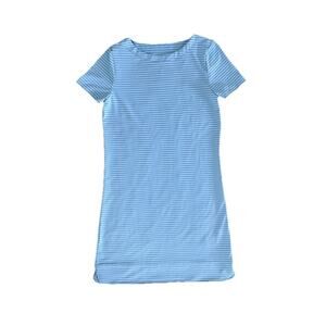 Vineyard Vines Sankaty Blue Striped Dress Short Sleeve Women’s M Preppy Beach